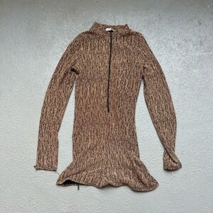 Codigo Gold Metallic‎ Romper Long Sleeve Mock Neck Size Small